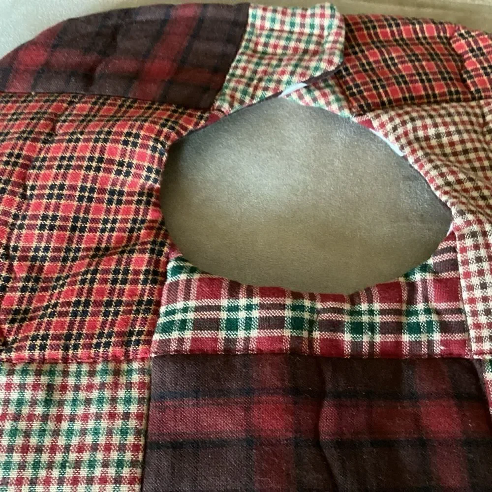 NWT. Handcrafted reversible, baby bib in brown and green shirting materials.